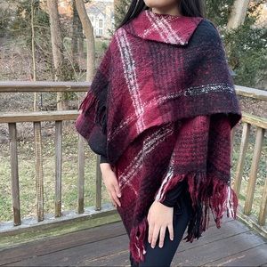 Steve Madden Varsity Red Plaid Shrug